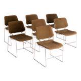 Set of 7 stackable Matrix chairs, Thomas Tolleson, 1970s, USA