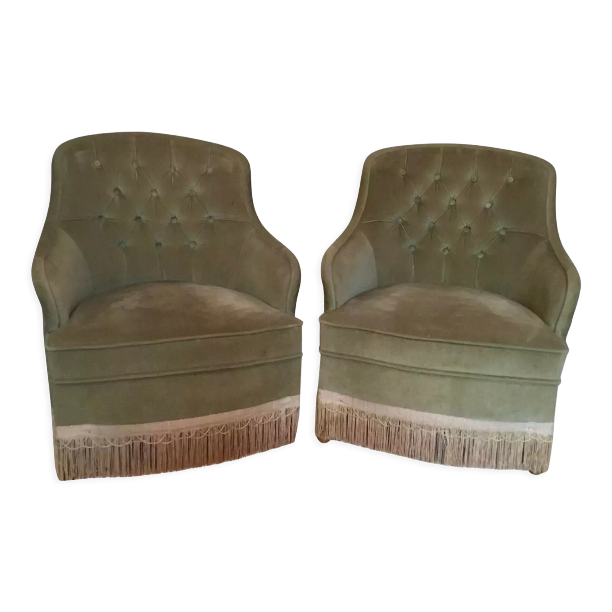 Pair of green toad chairs
