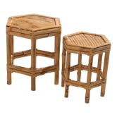 Pair of side tables in bamboo
