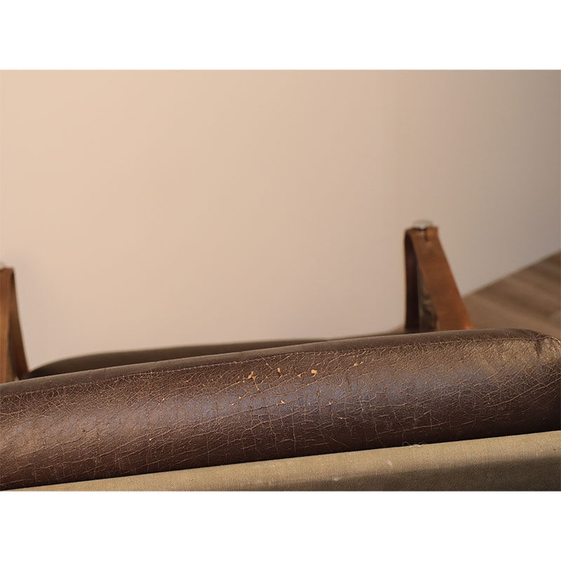 Pair of leather and chrome metal armchairs 1970