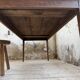 Table de ferme chêne pieds fuseaux 1950