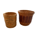 Bamboo and rattan, batch of 2 nature spirit pots