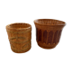 Lot de 2 cache-pots esprit nature bambou et rotin