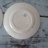 2 assiettes plates faience ancienne Longwy bleu décor russe 263102