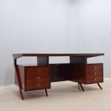 Bureau courbé vintage de design italien 1950