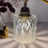Vintage tulip walking lamp in transparent and frosted glass