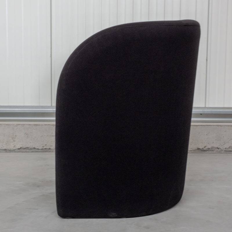 Black fabric fireside chair