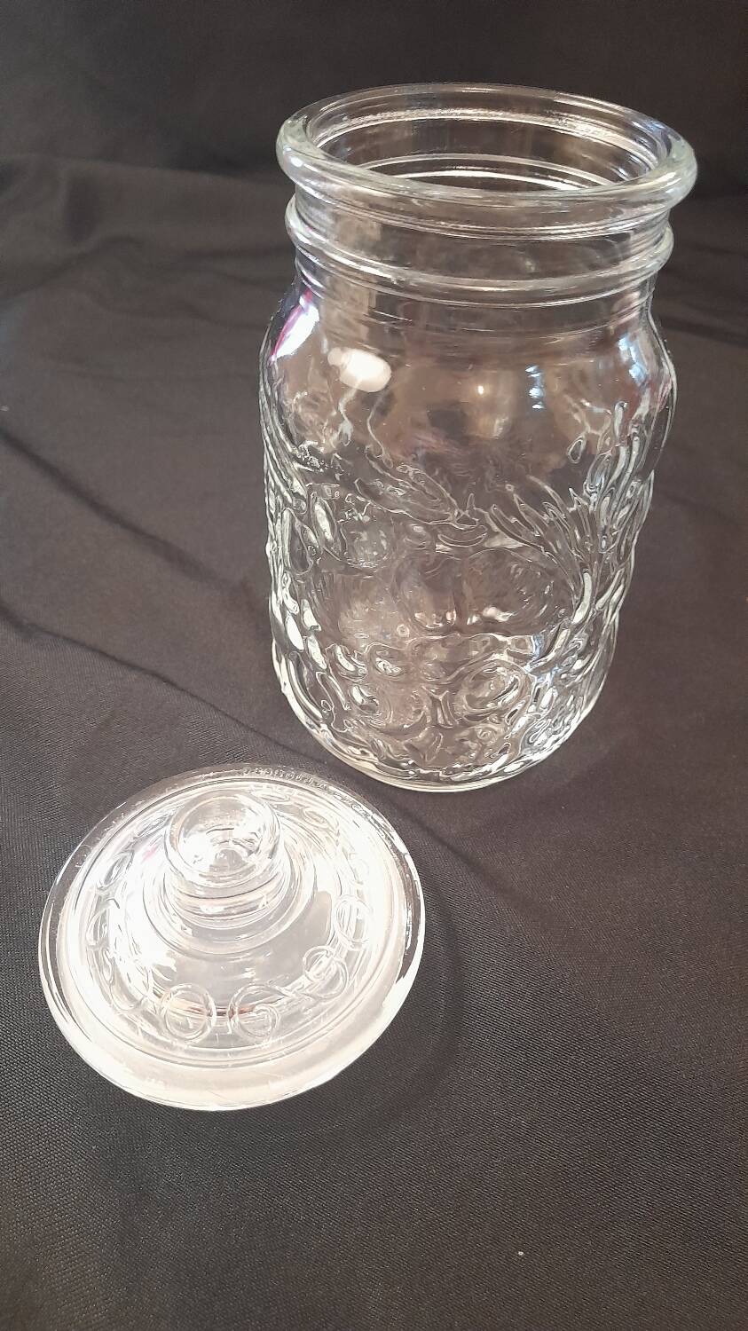 Transparent Italian glass jar with airtight fidenza cap