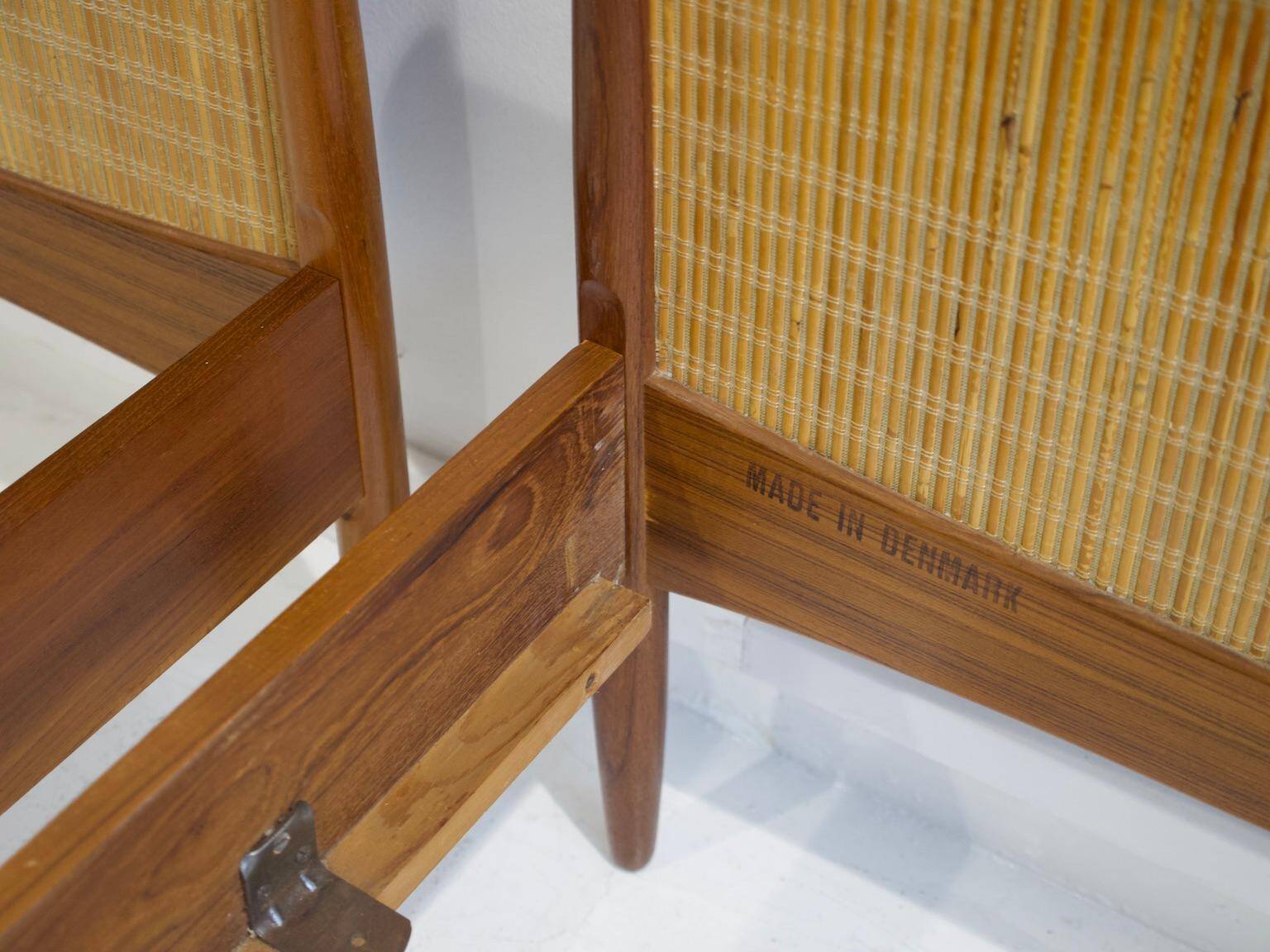 Pair of teak and rattan bed frames by Børge Mogensen