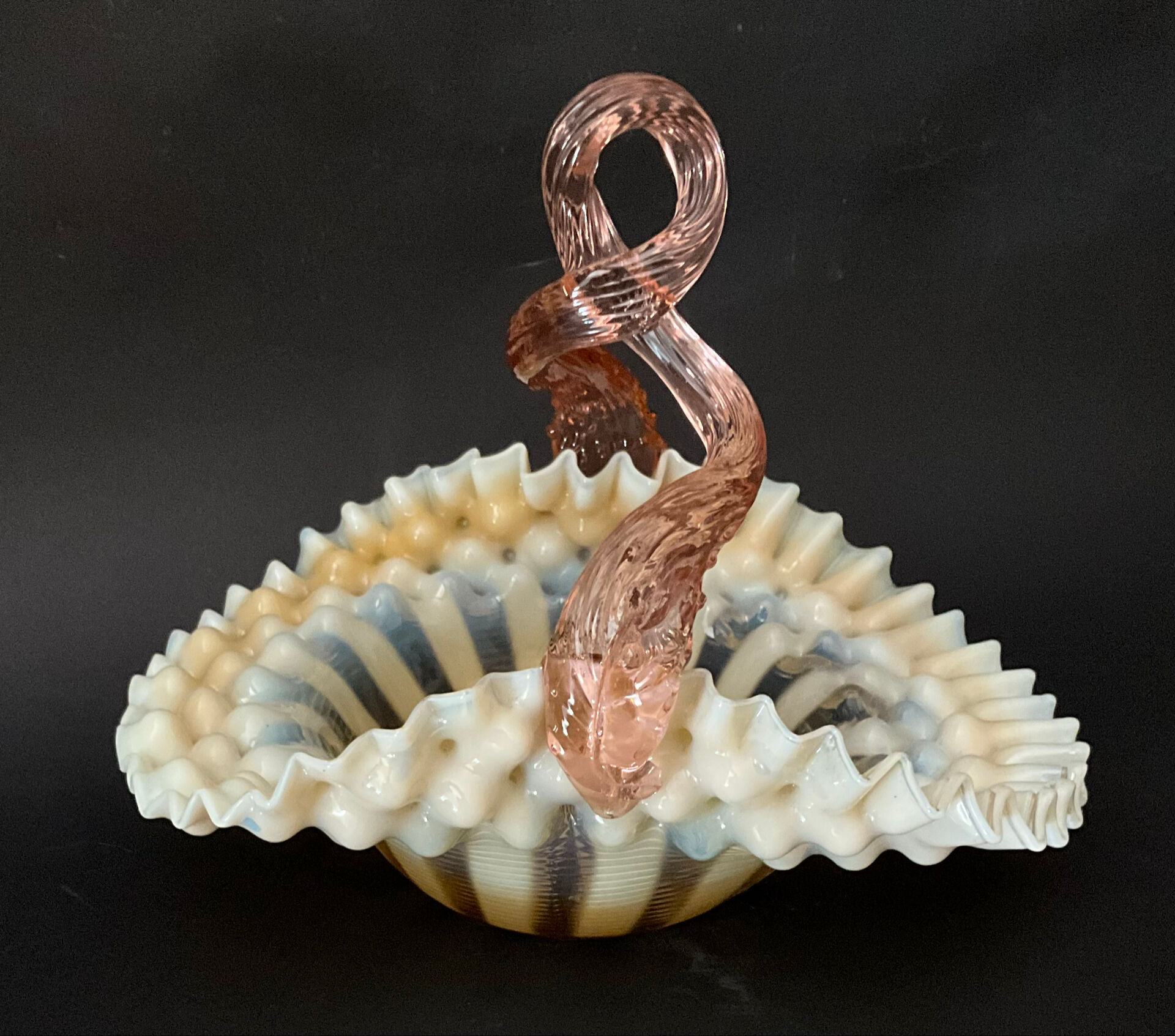 Murano opaline glass bowl, Italy, 1950s-1960s