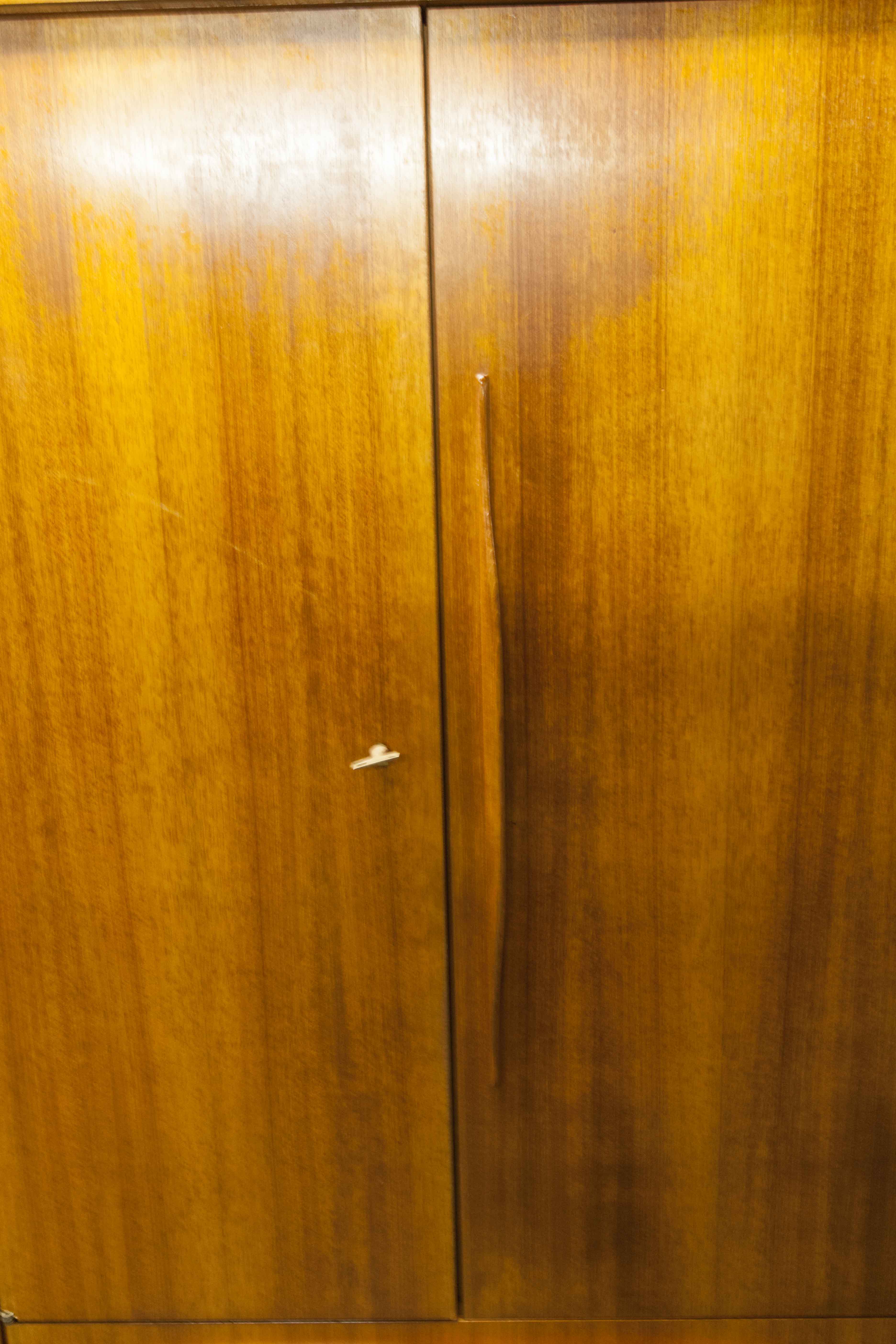 Scandinavian teak cabinet 4 doors 2+1 drawers wardrobe 1960