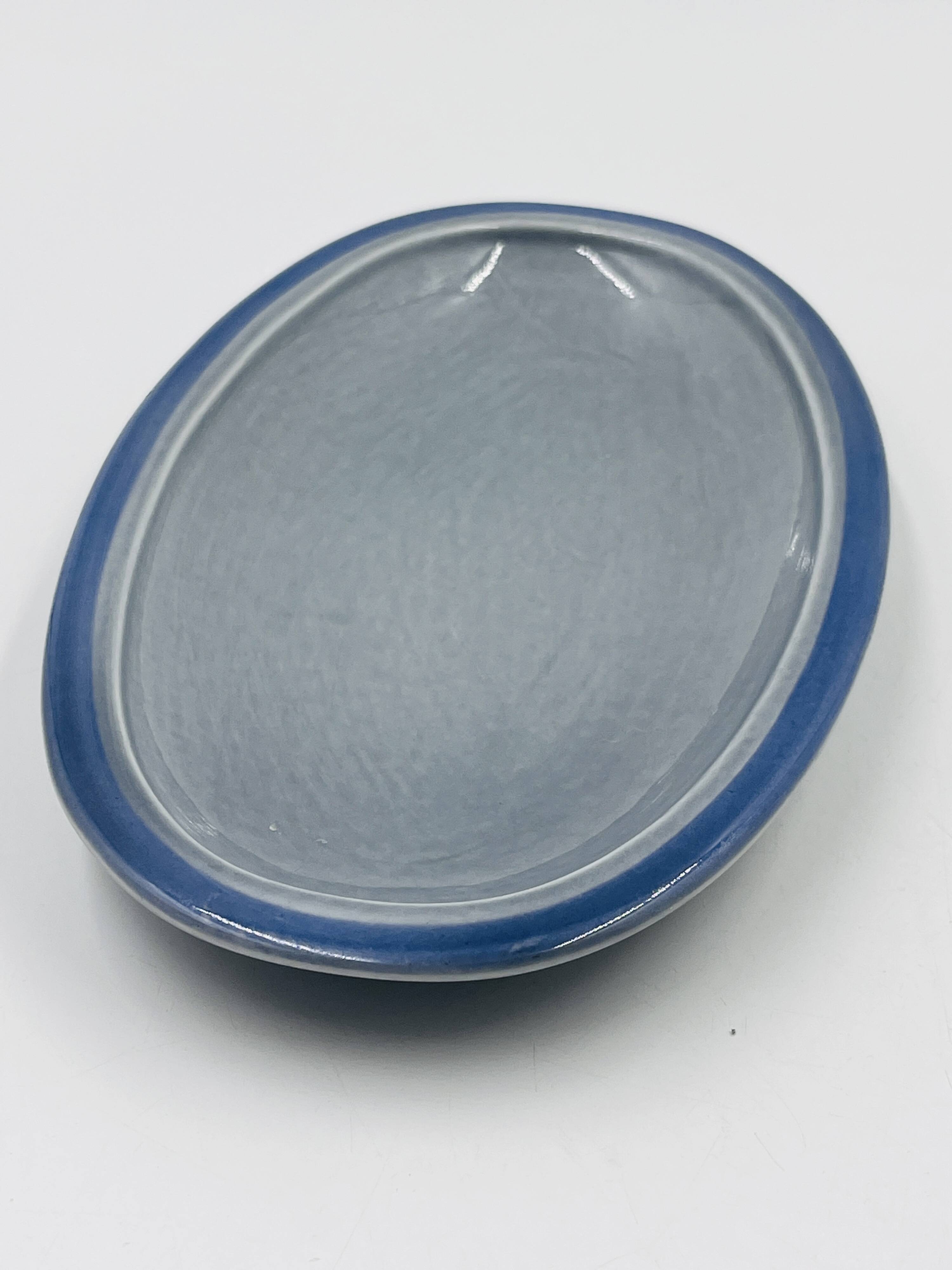 Set of two Boch blue dishes