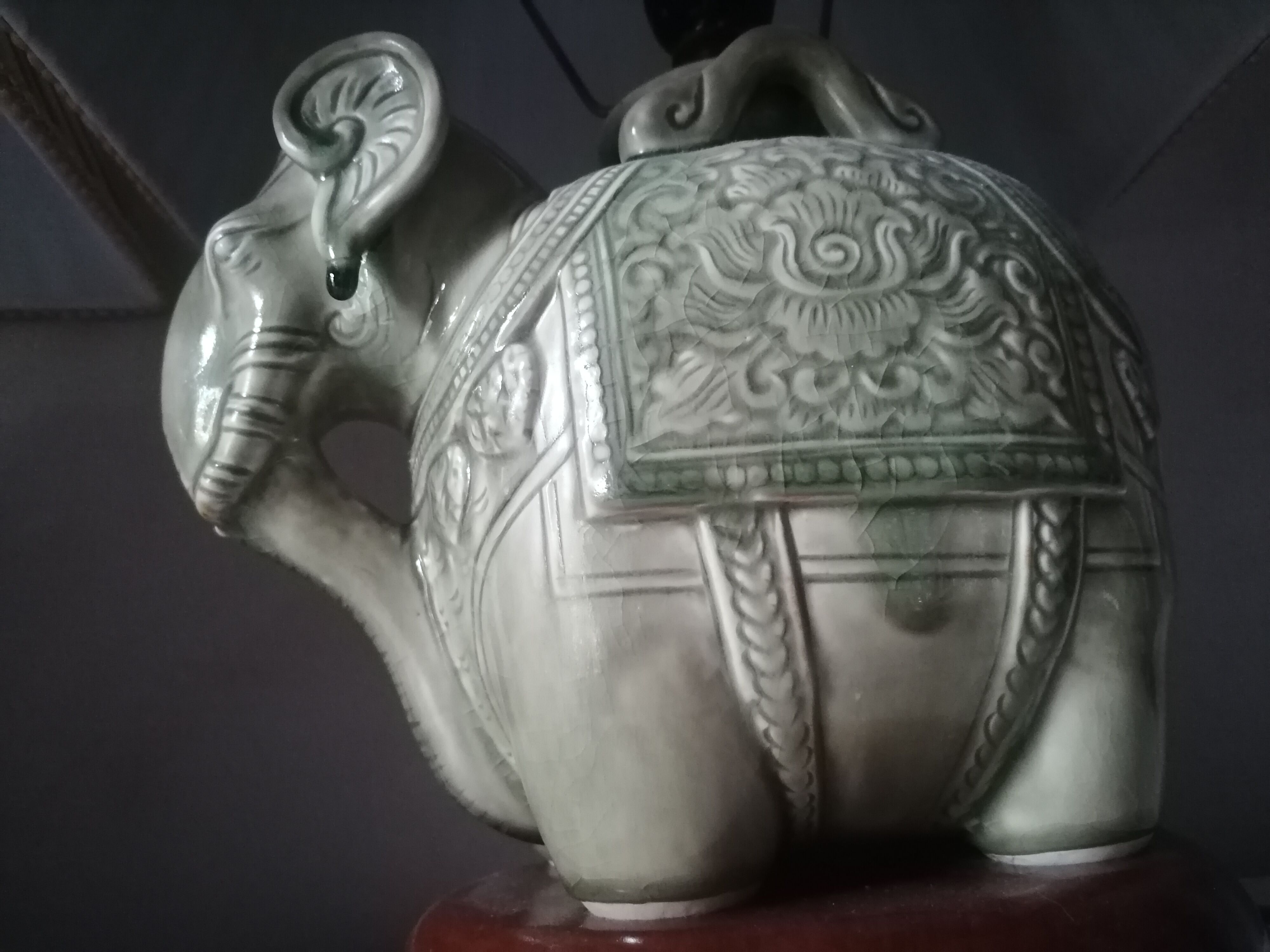 Duo de lampes éléphant en ceramique