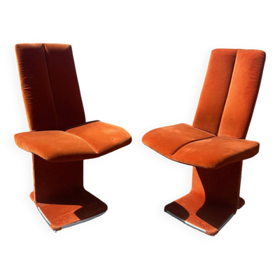 Paire de chaises italiennes 1970