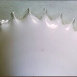 White opaline suspension transparent toothed border