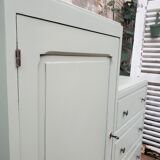 Commode asymétrique vintage vert lichen