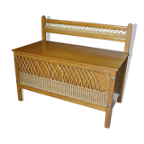 1960 vintage rattan bench box