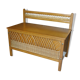 Coffre banc rotin 1960 vintage