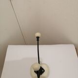 Wall patere in iron forged wood and ceramic