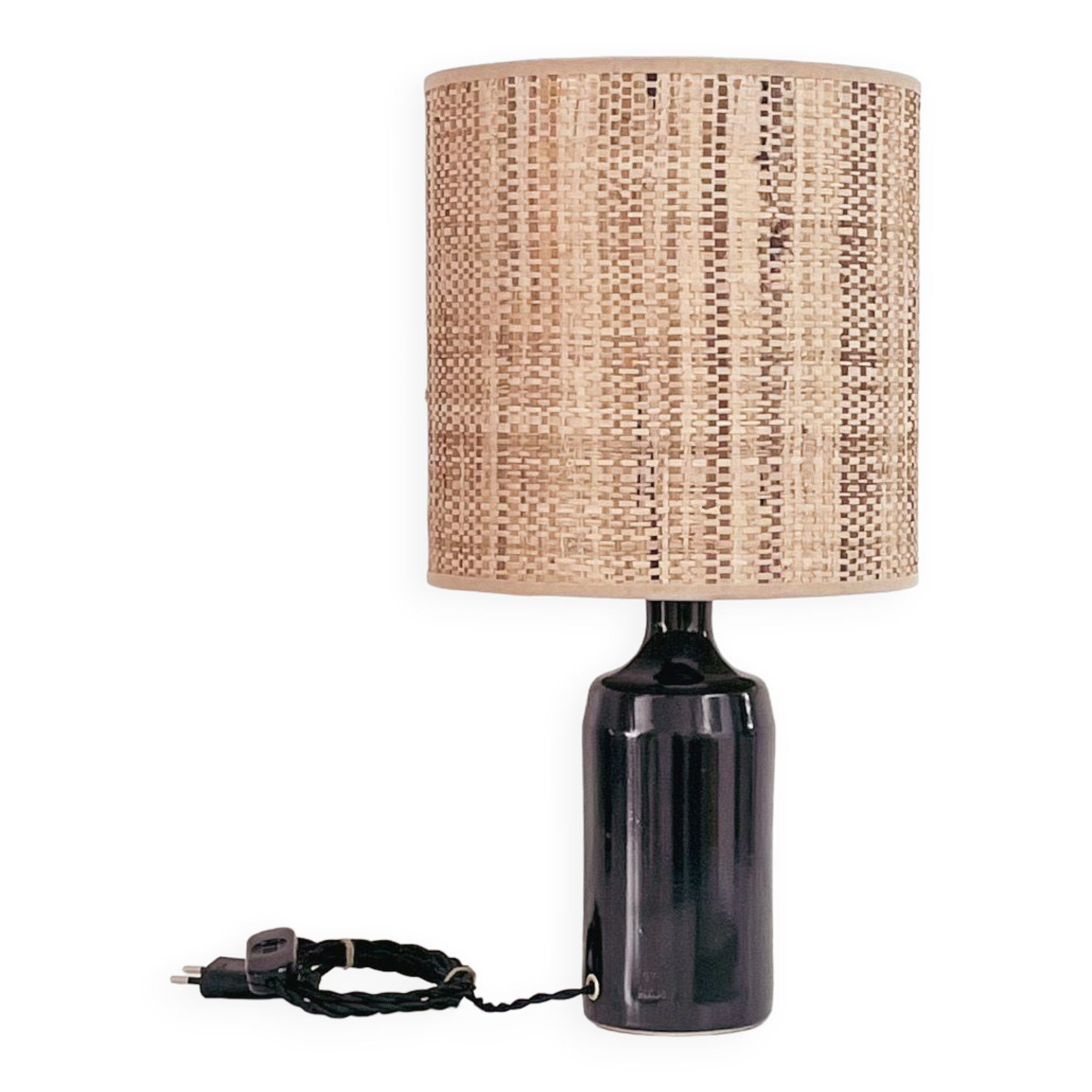 Sandstone and rabane lamp