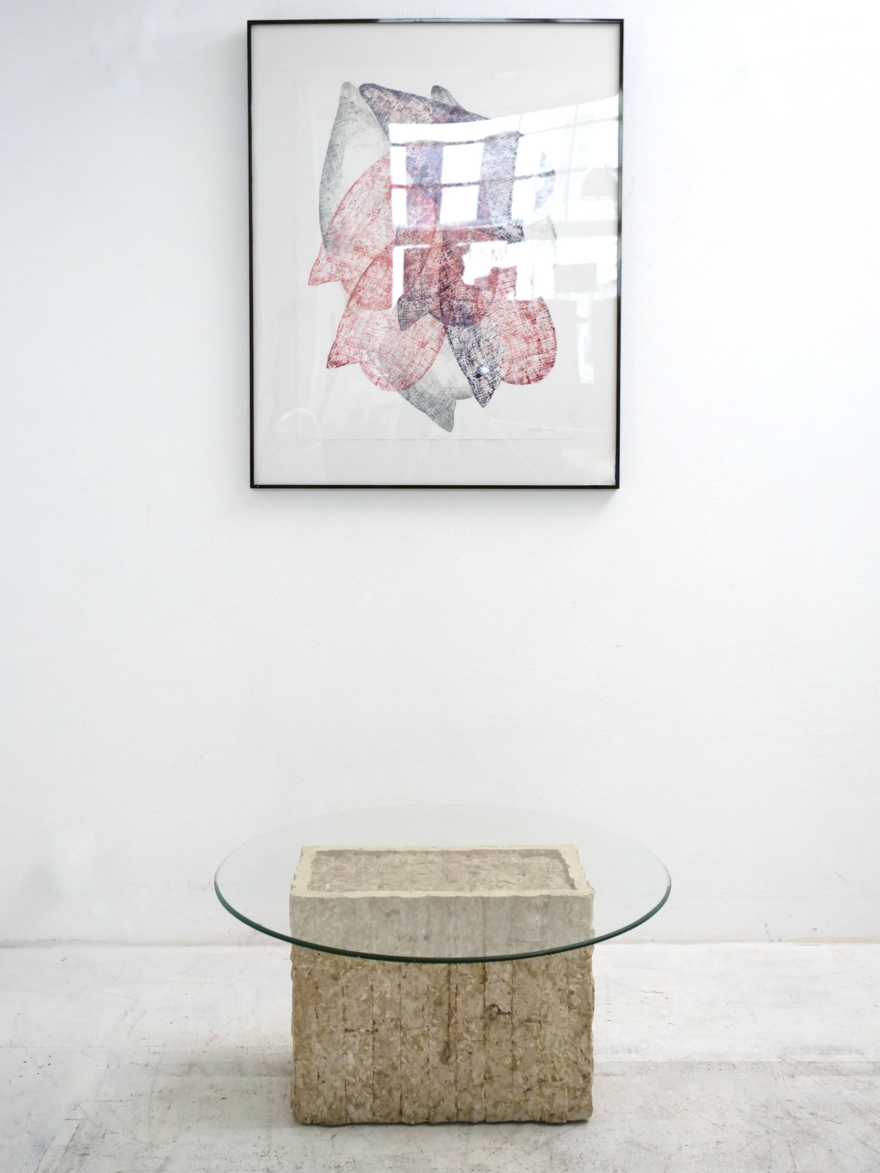 side table in travertine
