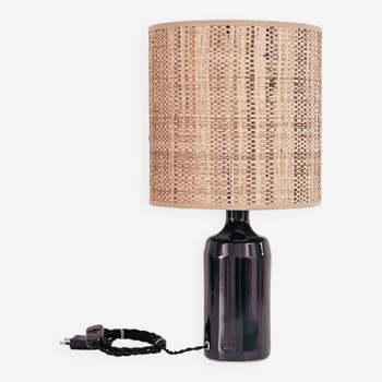 Sandstone and rabane lamp