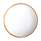 Ceiling lamp round wall lamp, pine base, opaque white glass, 70s