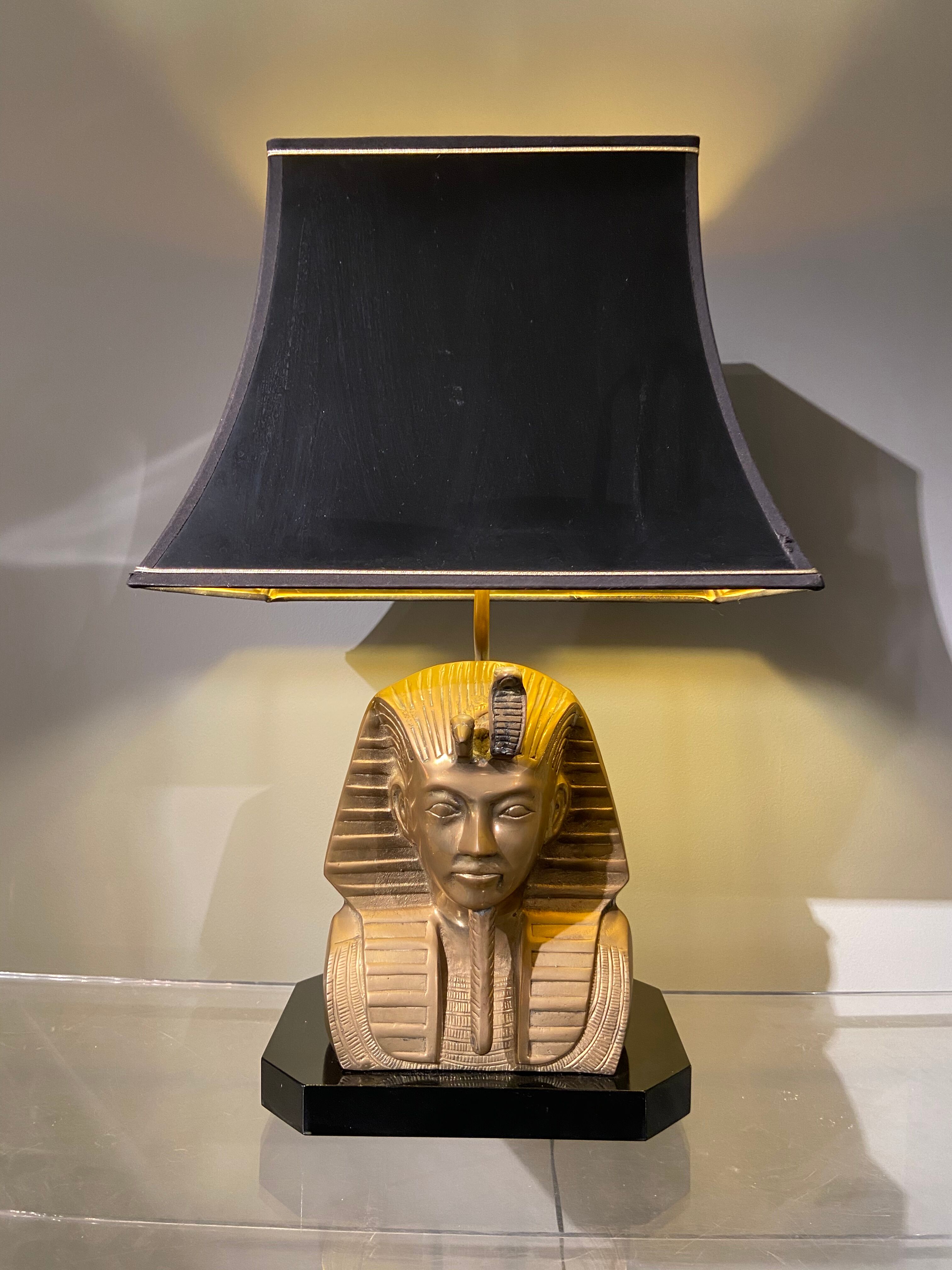 Massive bronze lamp Pharaoh, 1970