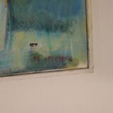 Oil on Swedish canvas "Vase and Flowers" by M. Hernek