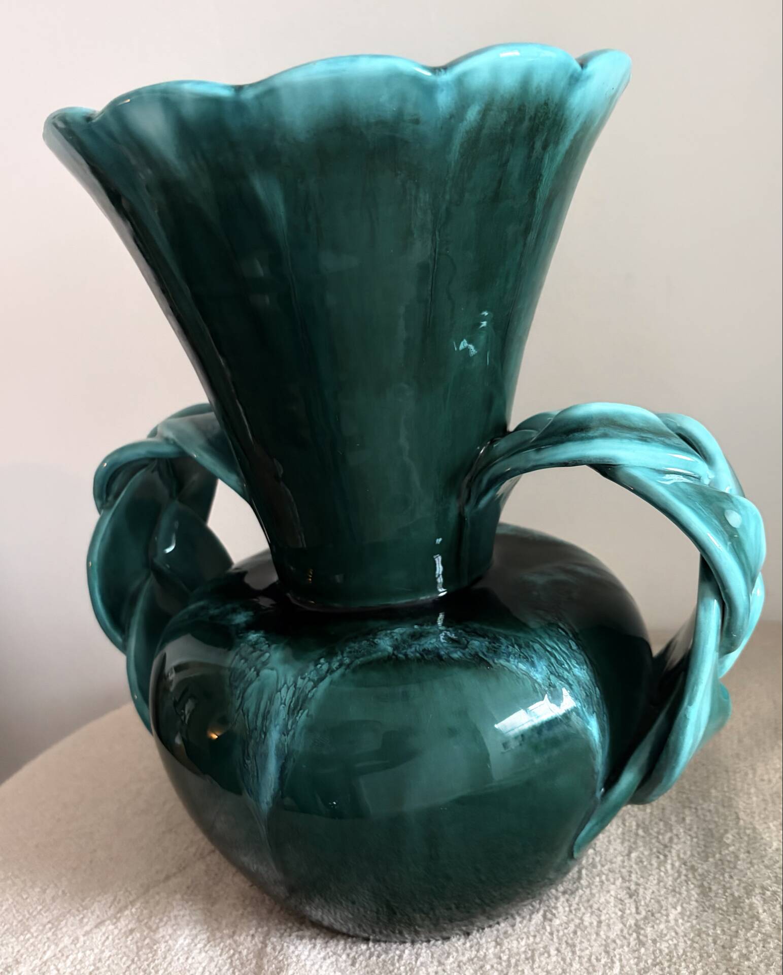 Mid-Century Vallauris Flamed Ceramic Amphora Vase by Louis Giraud