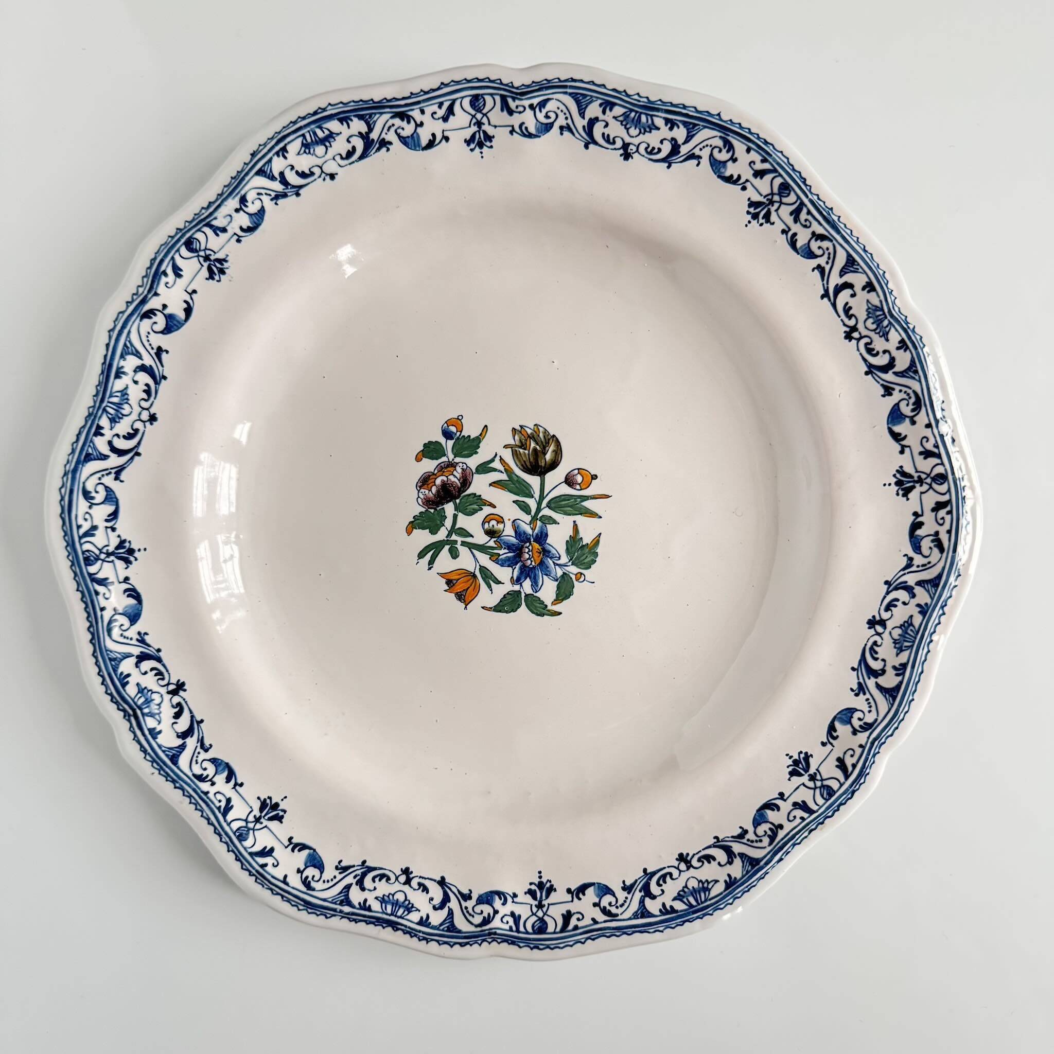 2 Moustiers Earthenware Plates | 18th Century | Colorful Floral Decor