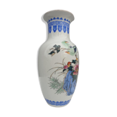 Vase porcelaine oiseaux lyres et rossignols du Japon