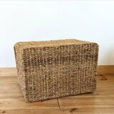 Vintage woven wicker trunk