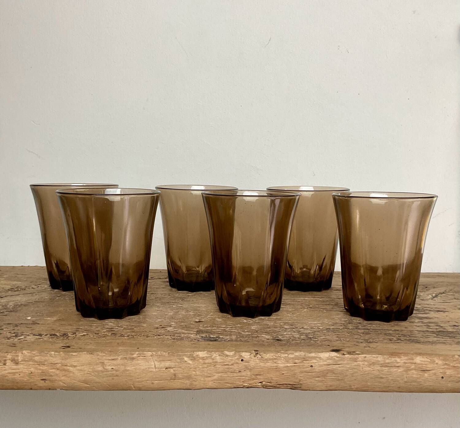 6 petits verres fumés