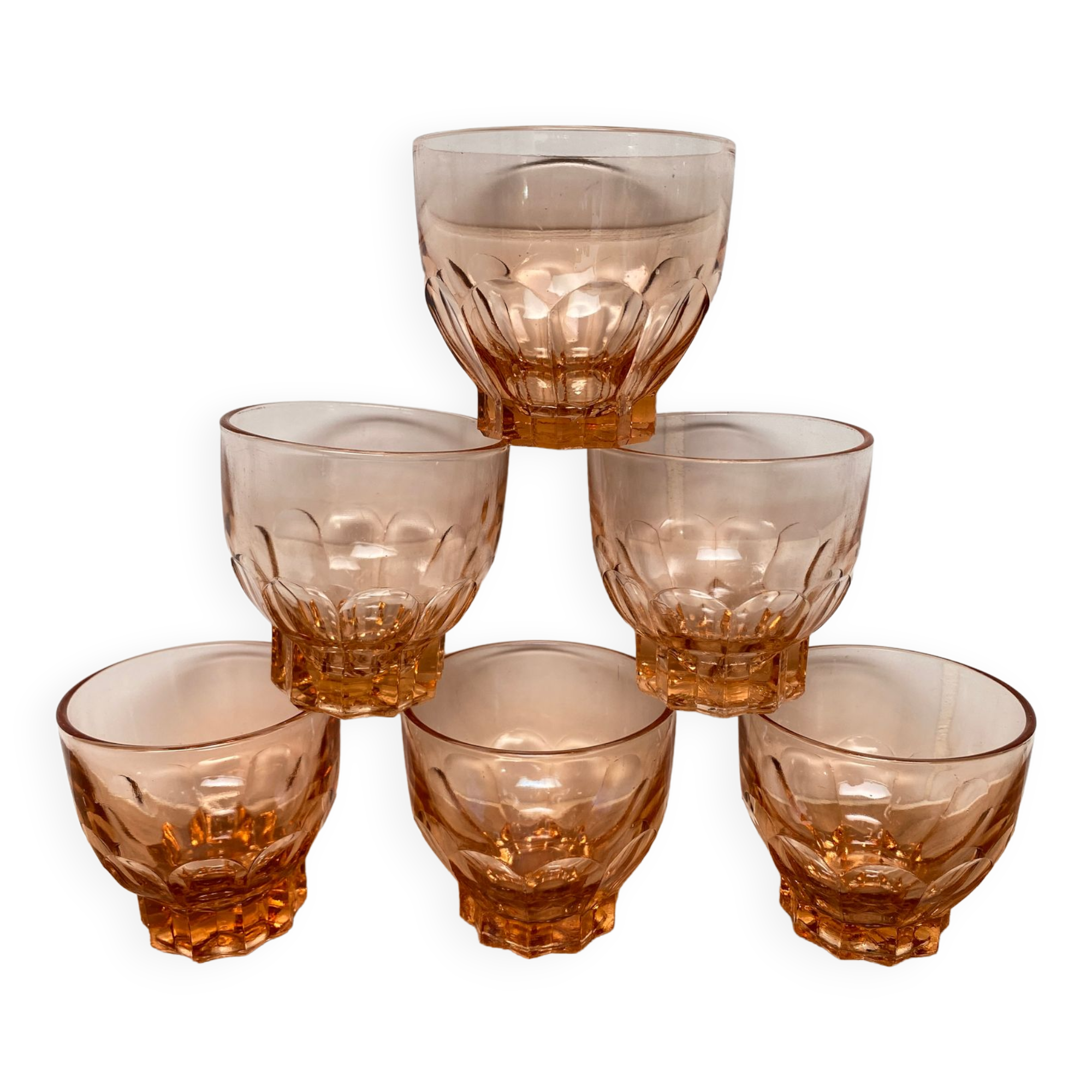 Set of 6 Luminarc pink star lenses