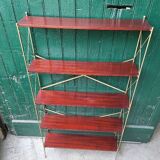 LIBRARY SHELF 1960 REMOVABLE 5 LEVELS OF METAL SIDE SHELF