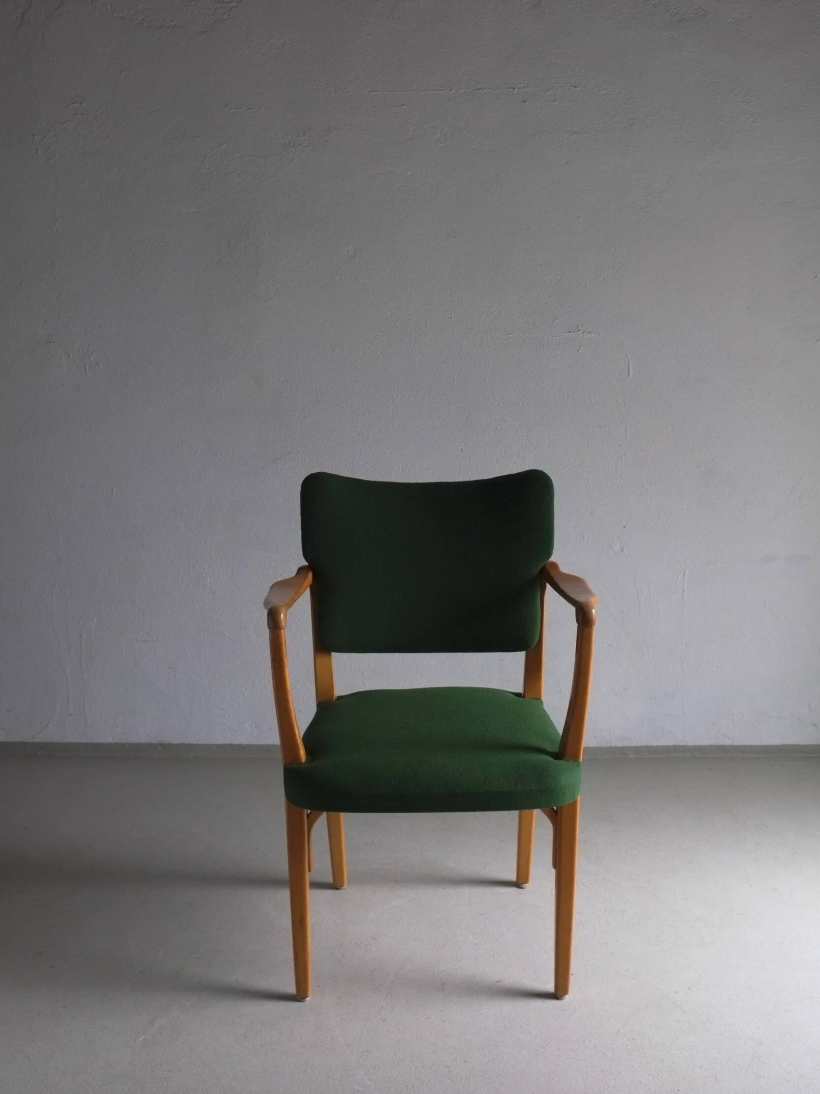 Green beechwood armchair | Nordiska Kompaniet | Sweden | 1940s