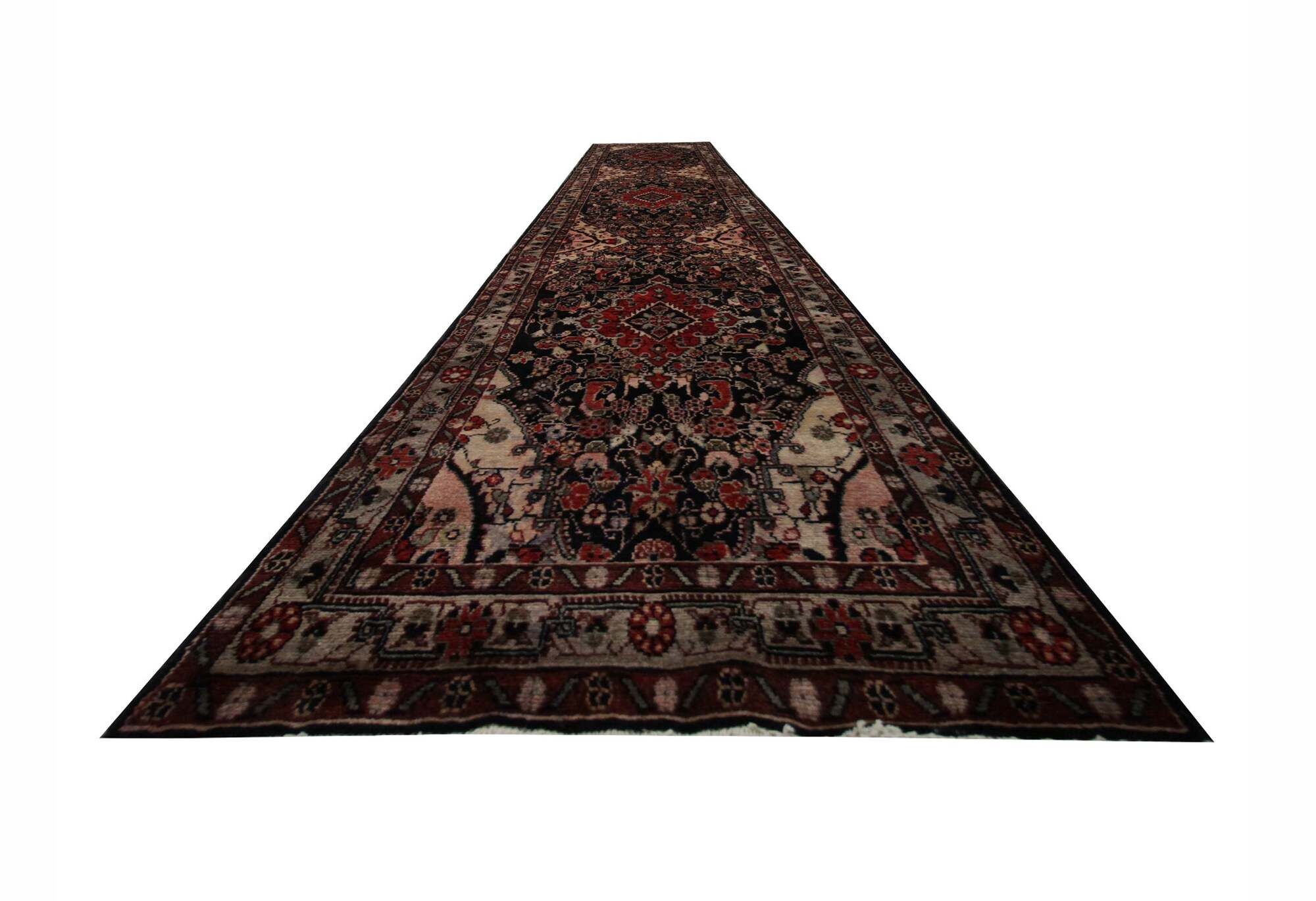 Handmade Oriental Wool Runner, Long Stair Runner Rustic Medallion Carpet