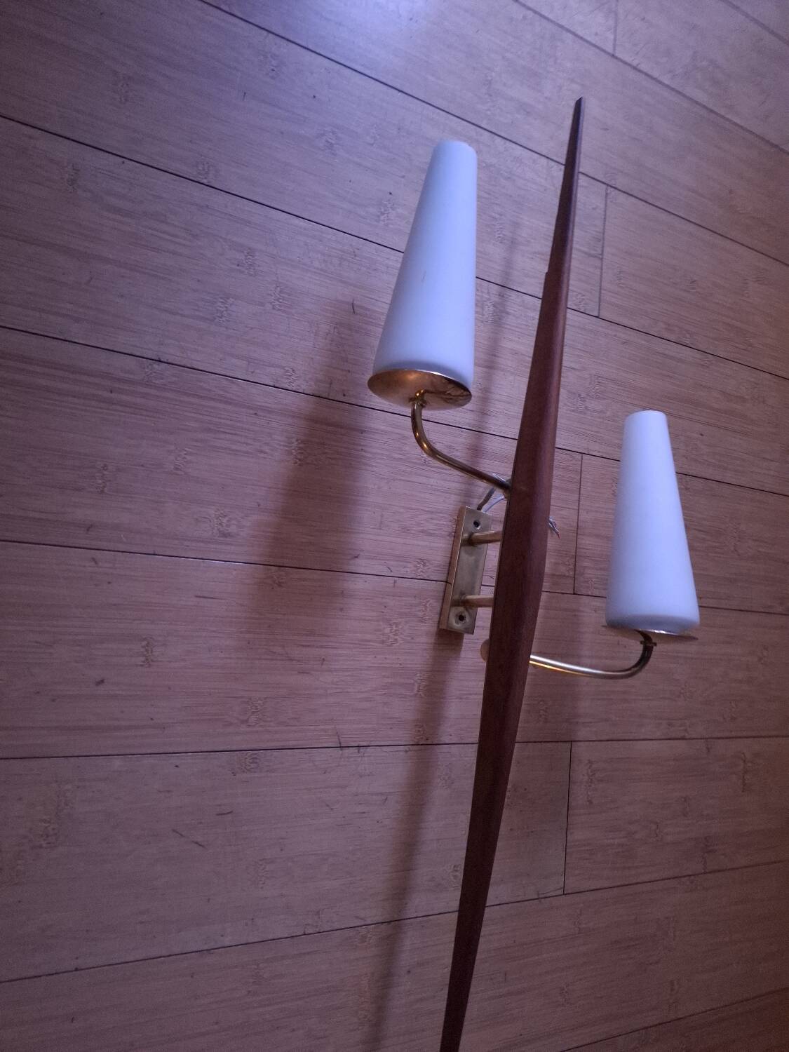 60's teak wall light from Maison Lunel