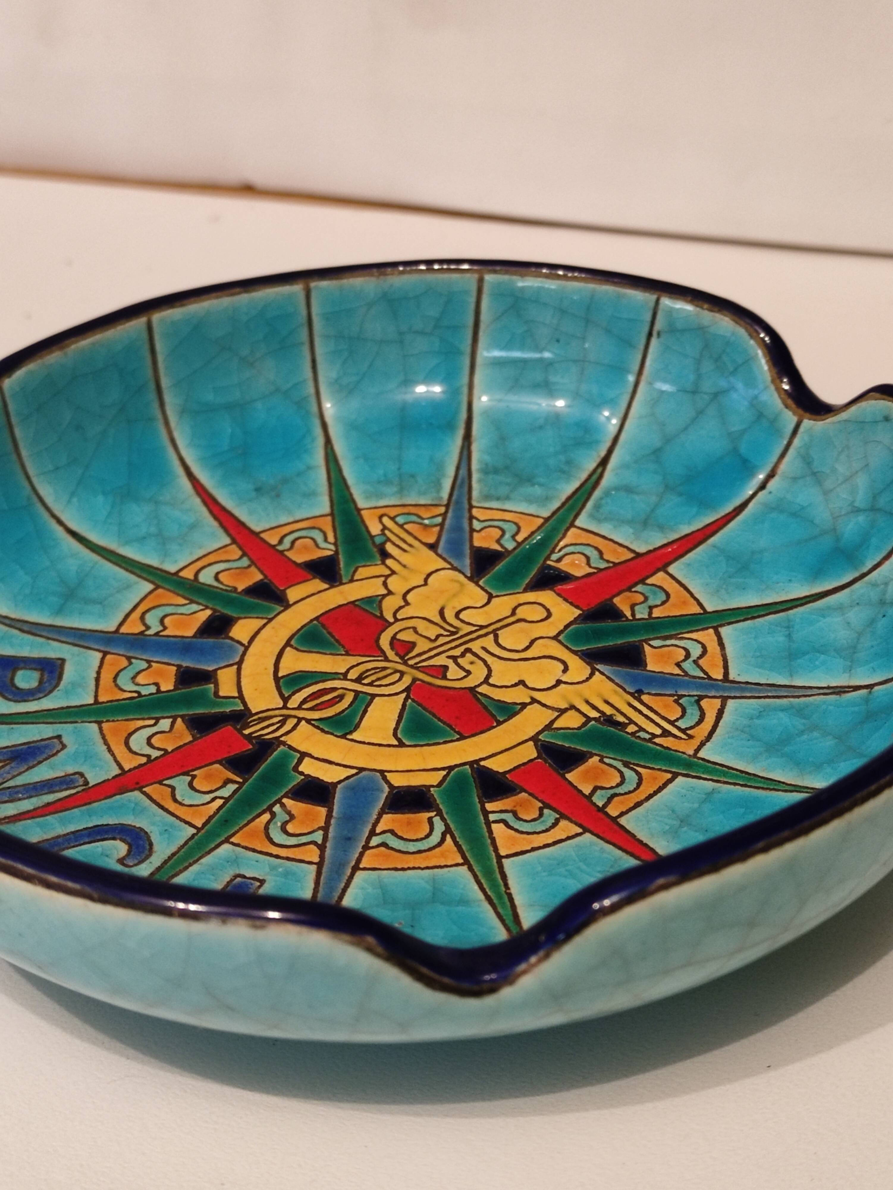 Cup or empty pocket with Epnamels of Longwy advertising