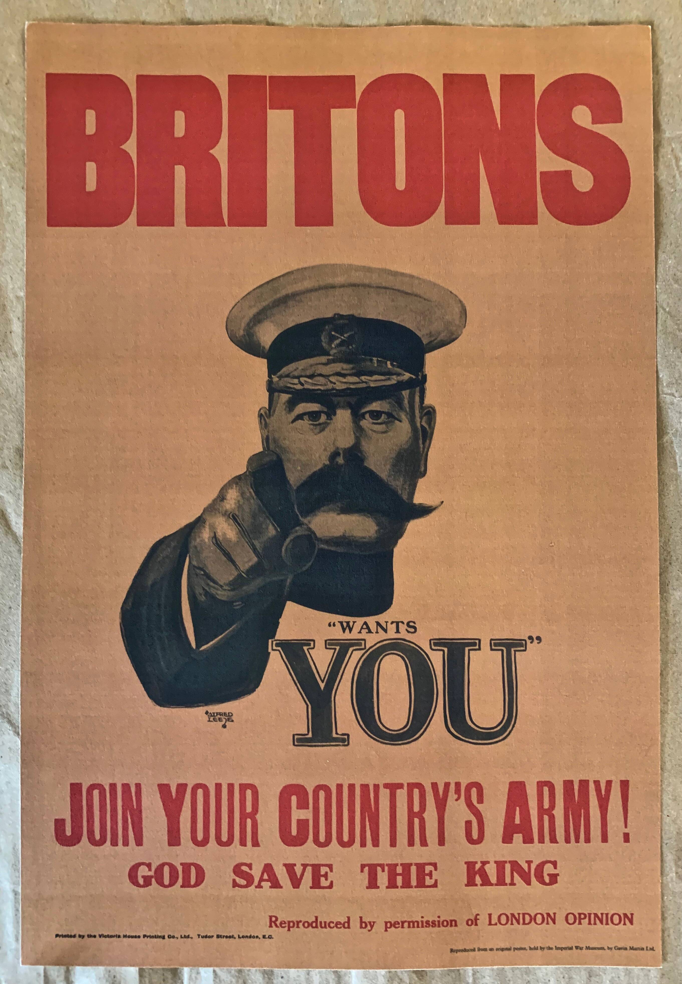 Print "Lord Kitchener Wants You" 1914 by artist Alfred Leete