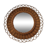 Rattan and braided wicker mirror