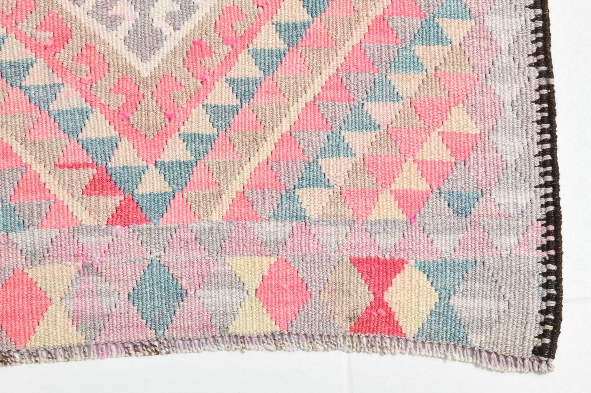 Pink Kilim Runner Rug, 94x404Cm