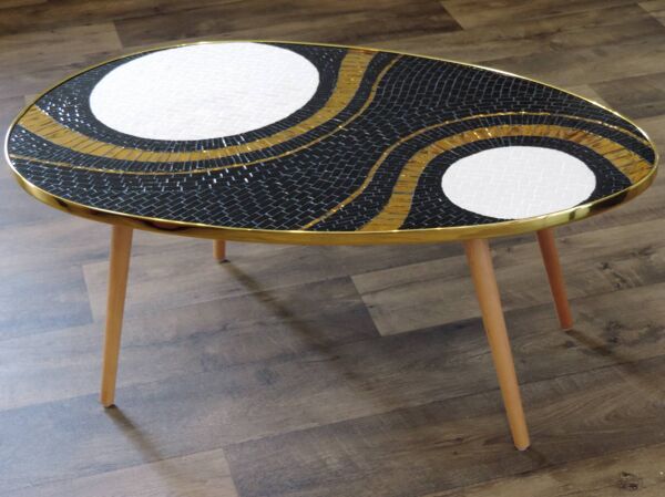 table basse design mosaïque