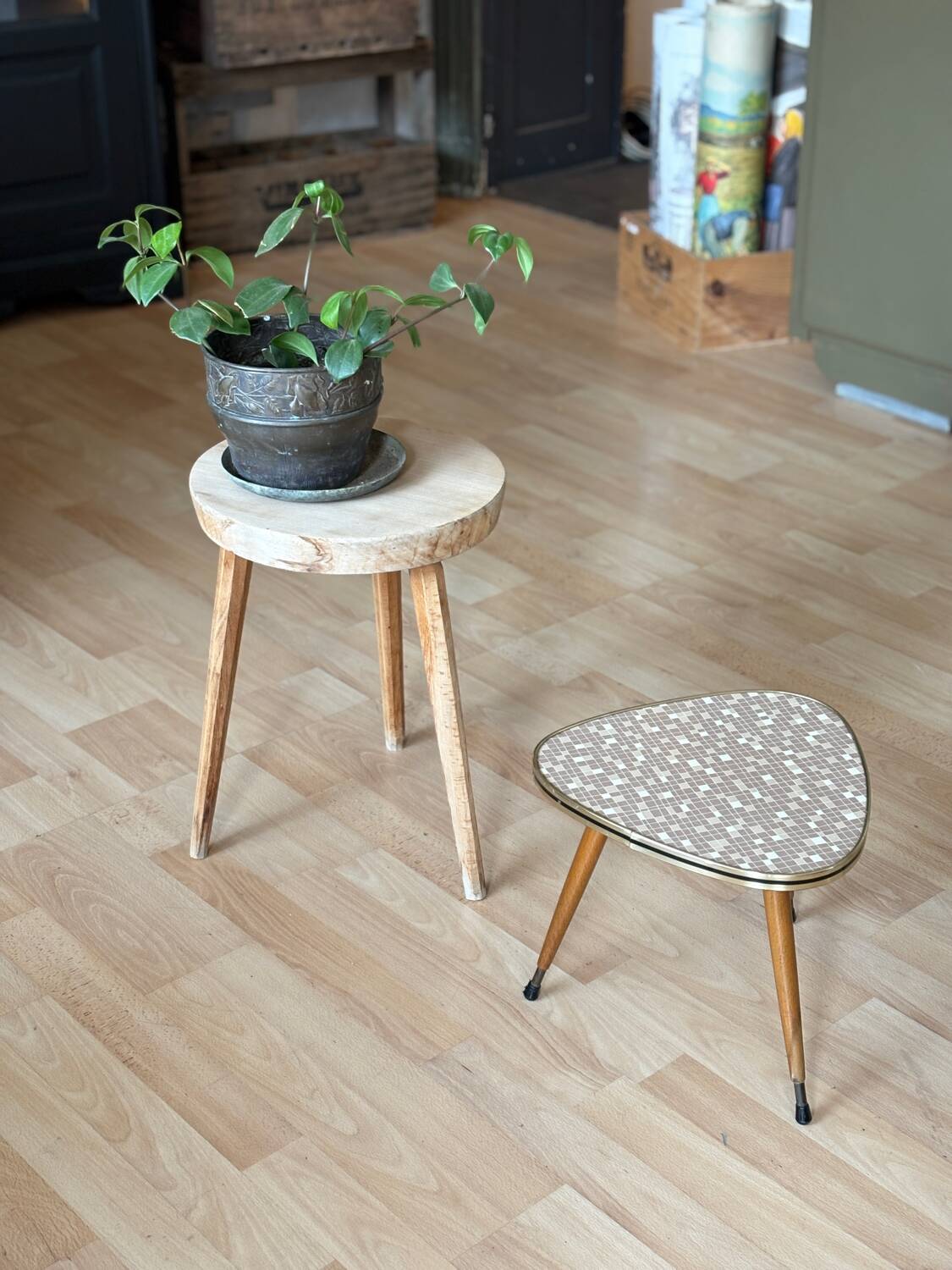 Table porte plante vintage