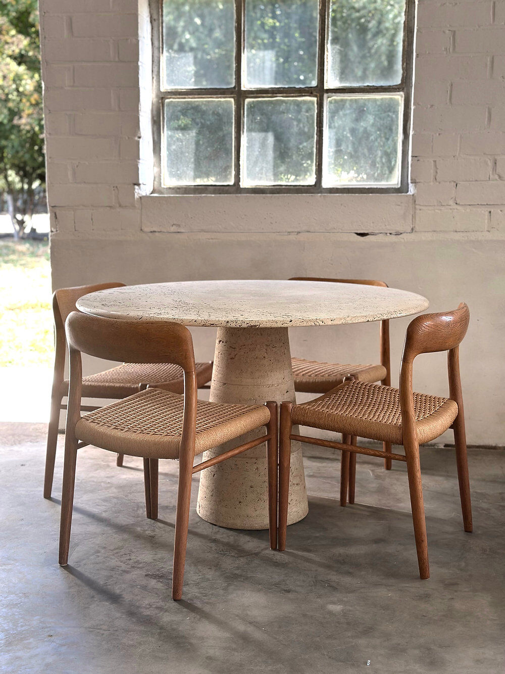 Dining table in travertine Up & Up, Italy, 1970s