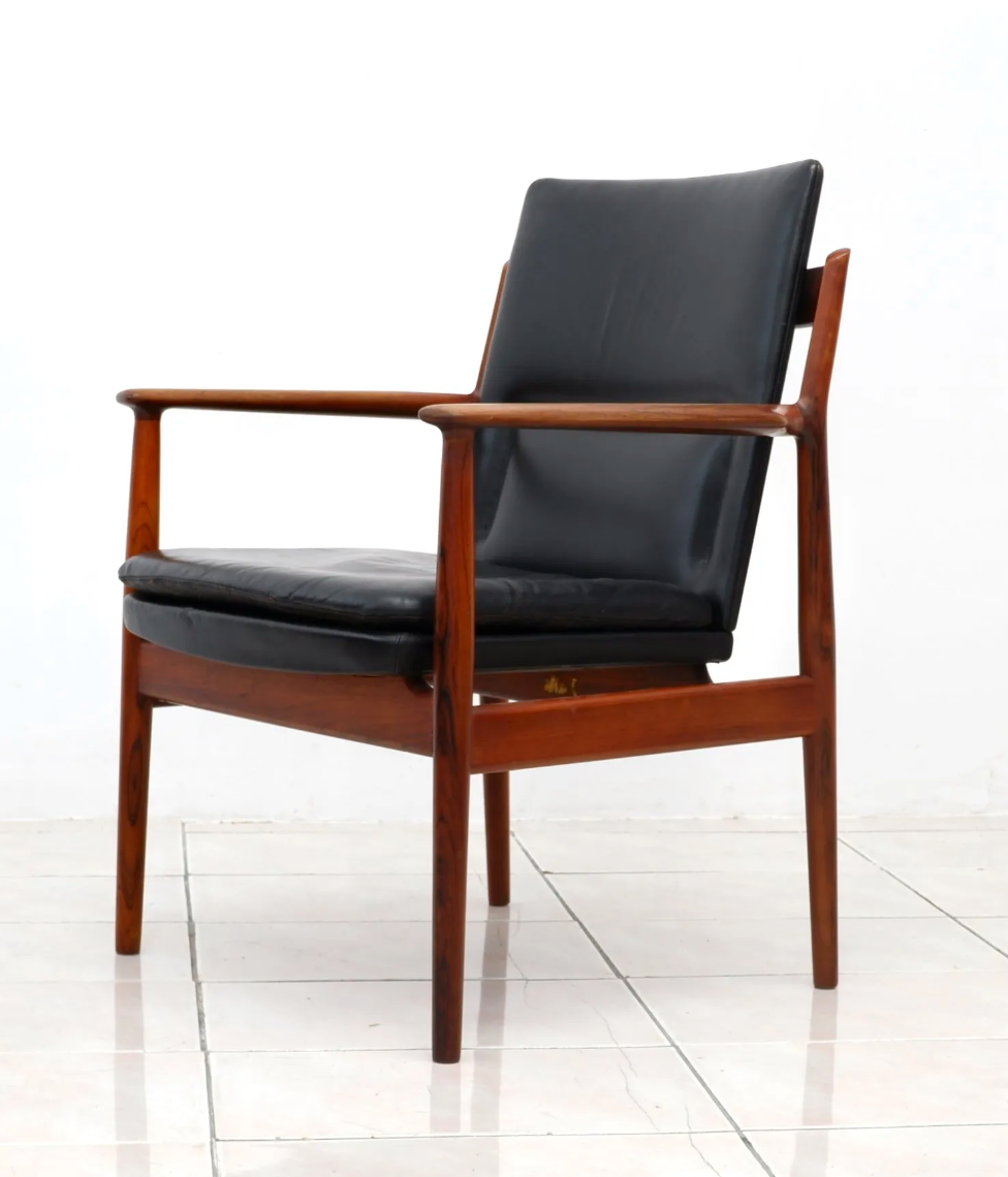 Fauteuil Arne Vodder modèle 431 en palissandre pour Sibast Mobler