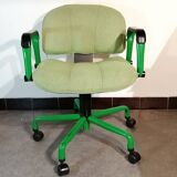 Fauteuil de bureau vert Steelcase pied 5 branches design, vintage 1970