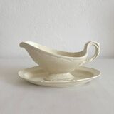 Old sauce boat in Montereau earthenware ironstone
