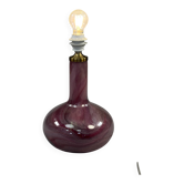 Lampe de table danoise vintage, verre violet, Holmegaard Troll 2
